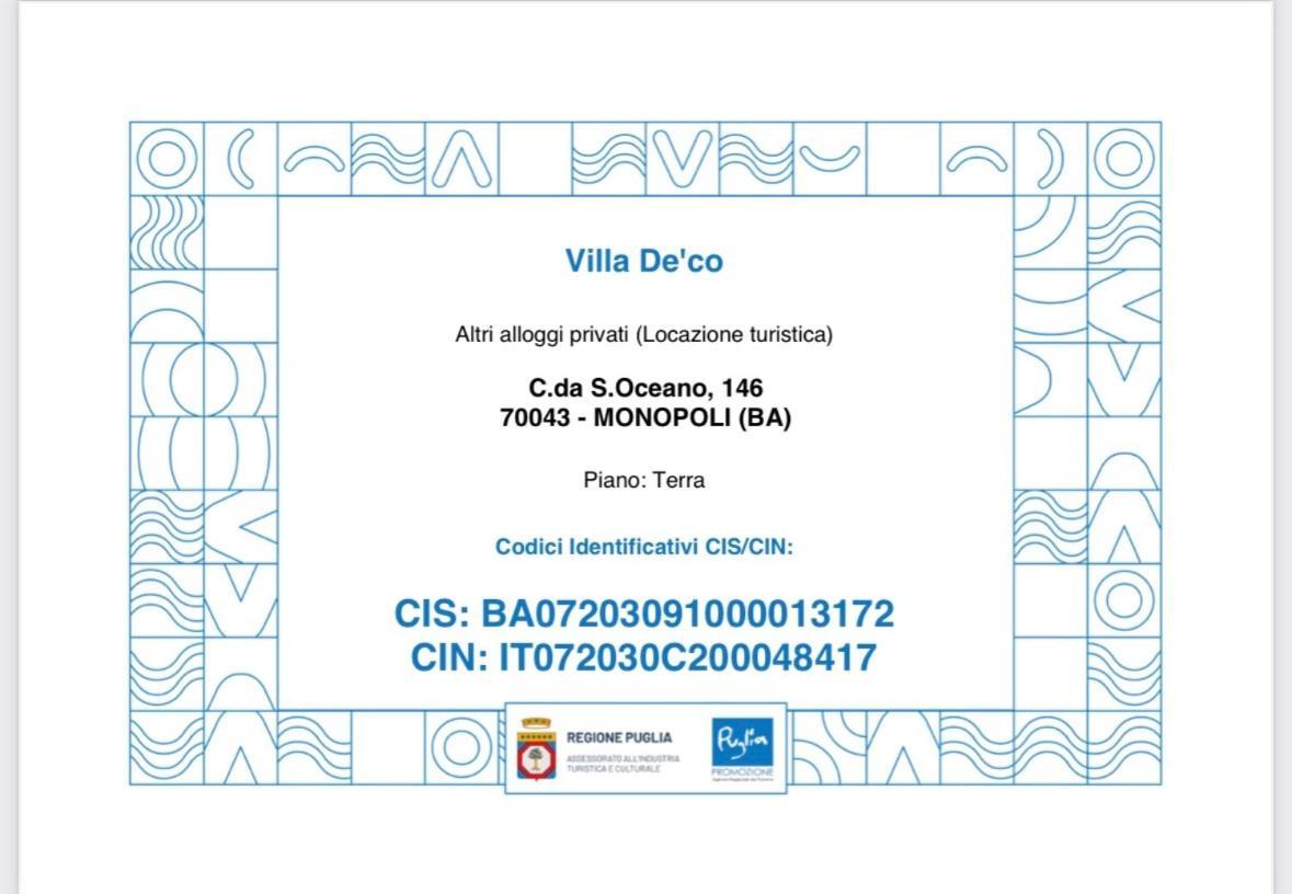 Villa Deco Monopoli Εξωτερικό φωτογραφία